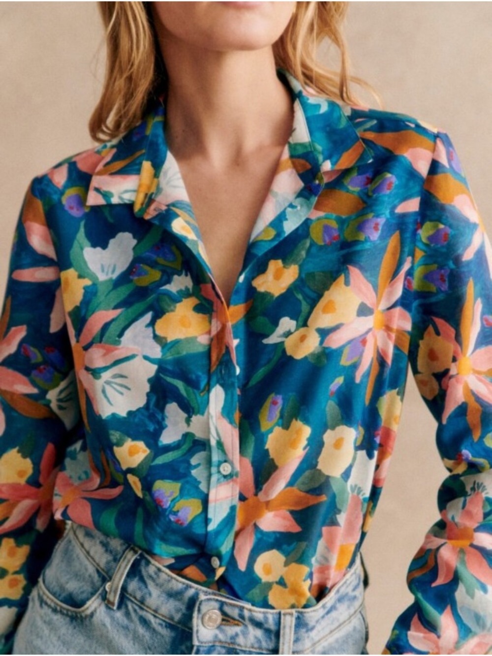 Sézane Pierro Shirt in Amaryllis - EU 40/US 8